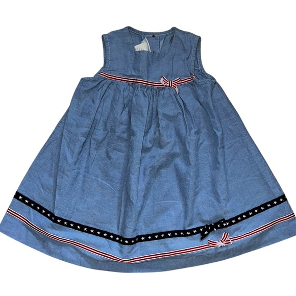 Bonnie Jean Girls Summer Dress Patriotic Red White and Blue Size 4T - Picture 1 of 5